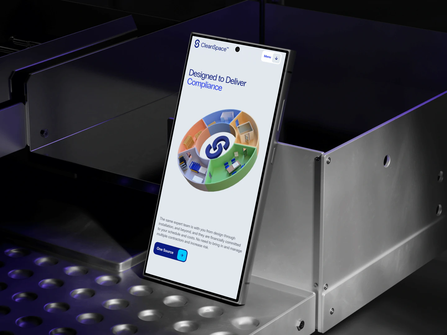 CleanSpace compliance and process page displayed on a vertical screen