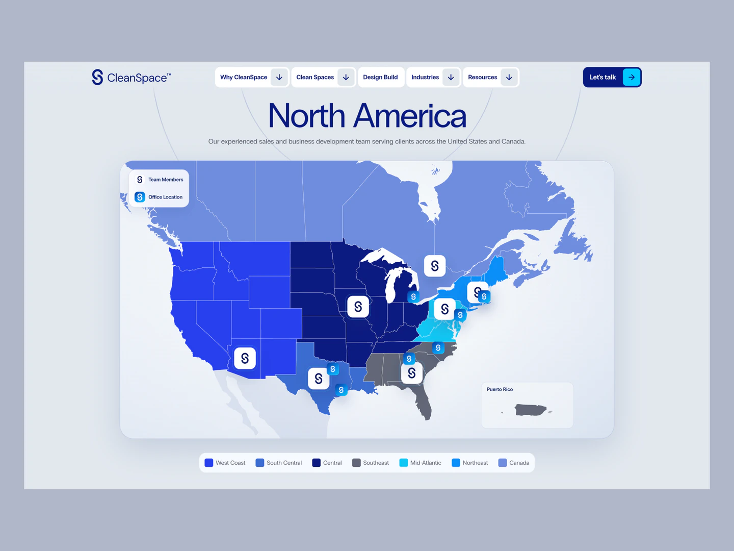 CleanSpace North America regional team map