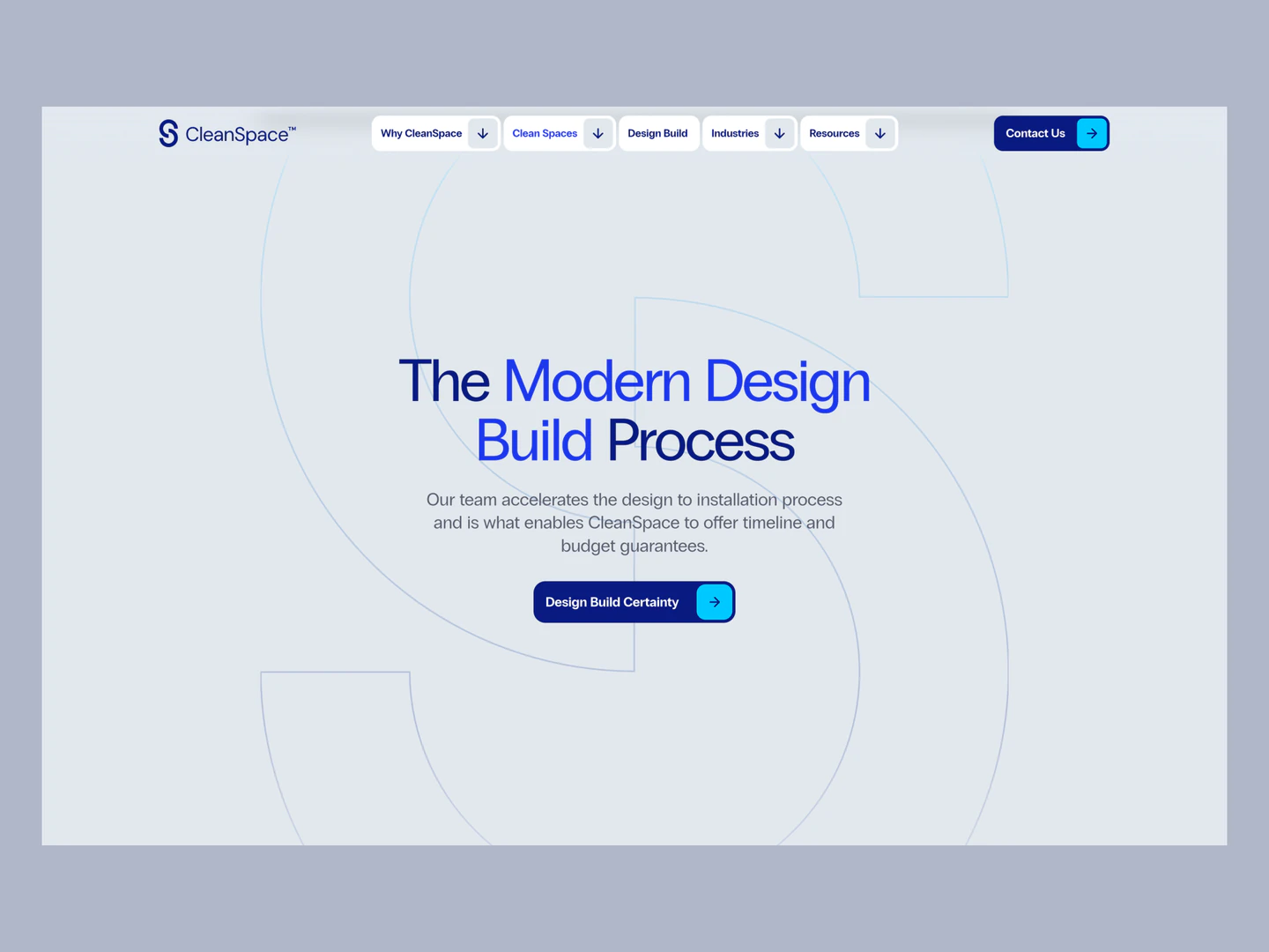 CleanSpace modern design-build process page