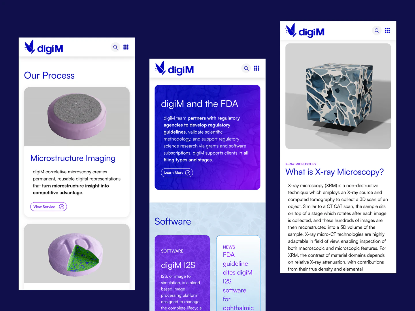 digiM mobile imaging process, software and X-ray microscopy pages