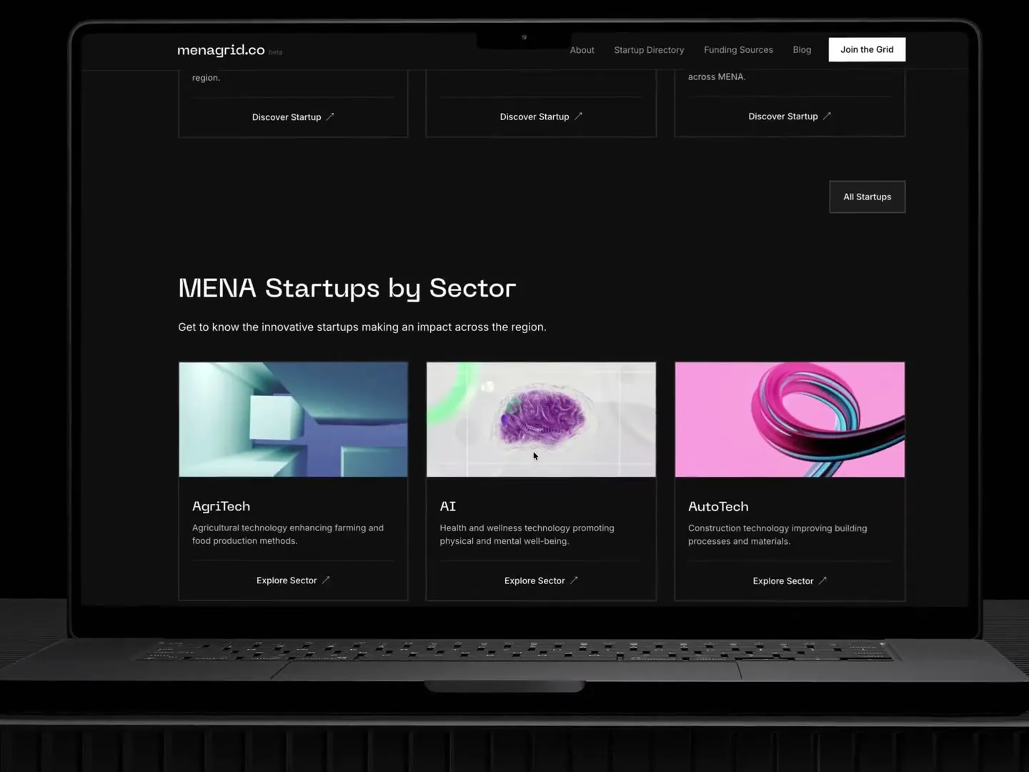 Menagrid website showcase