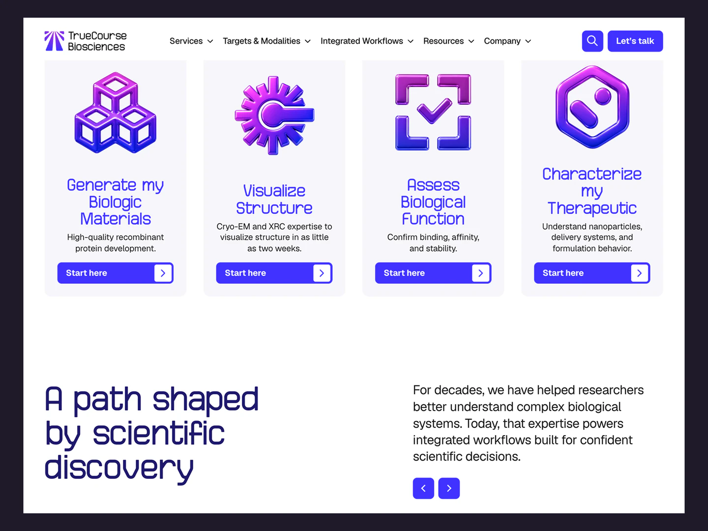 TrueCourse Biosciences services overview and scientific discovery introduction