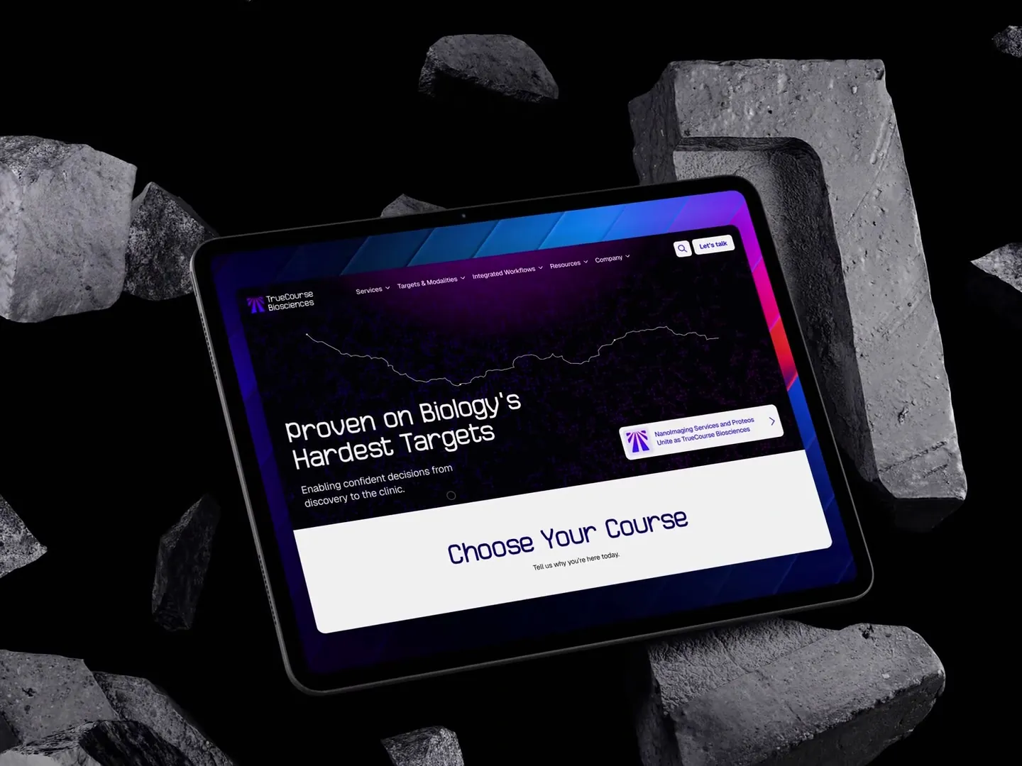 TrueCourse Biosciences website showcase