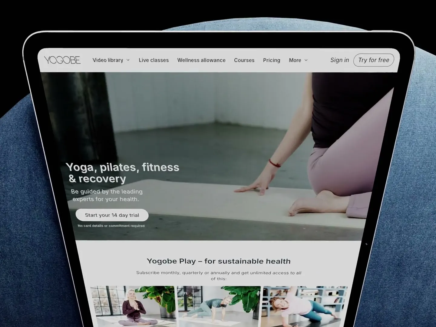 Yogobe website showcase